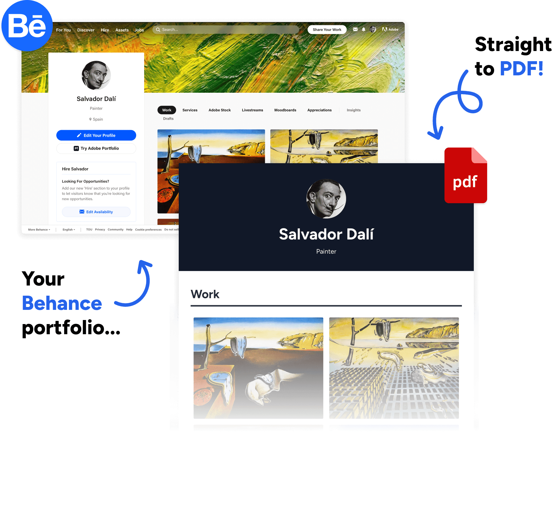 Behance to PDF conversion example